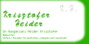 krisztofer heider business card